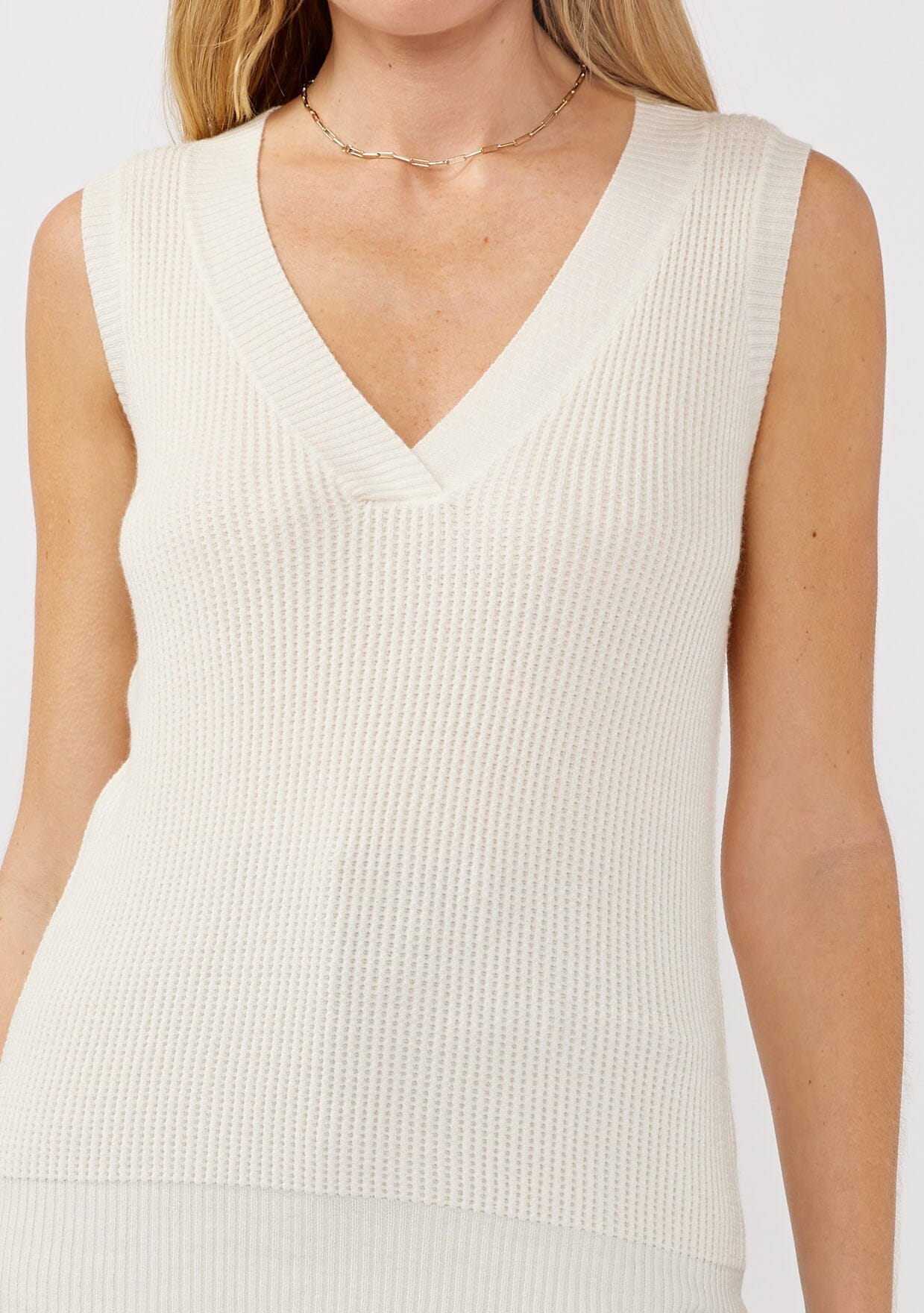 Jessie Waffle Knit Sweater Tank