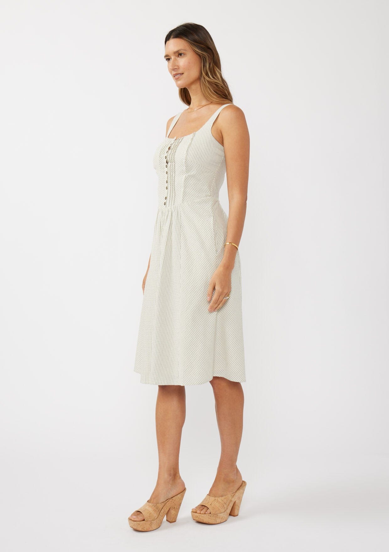 Janet Striped Midi Dress