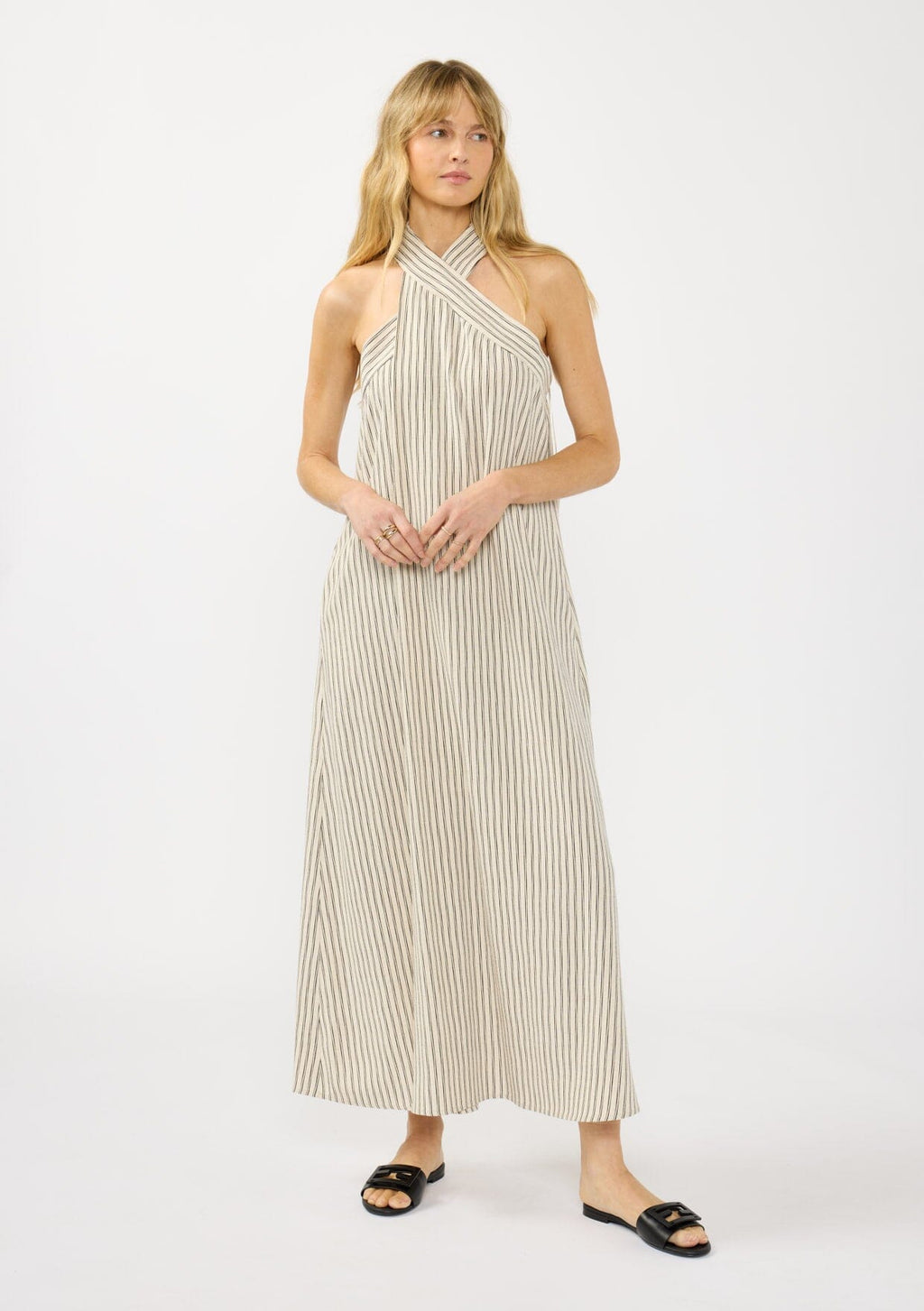 Coastal Retreat Striped Maxi Dress