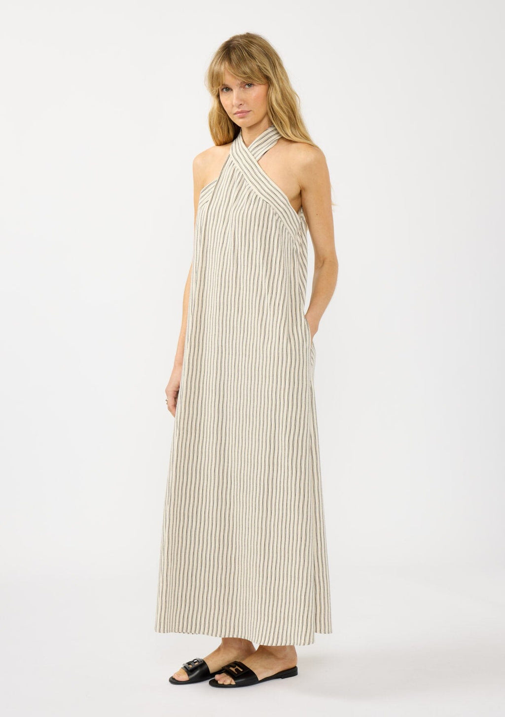 Coastal Retreat Striped Maxi Dress