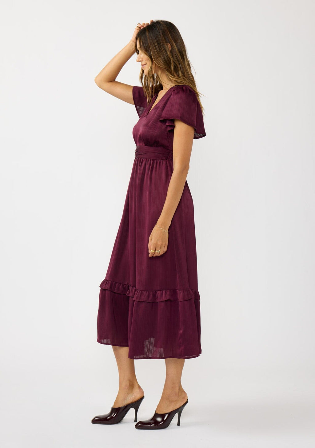 Bordeaux Midi Dress