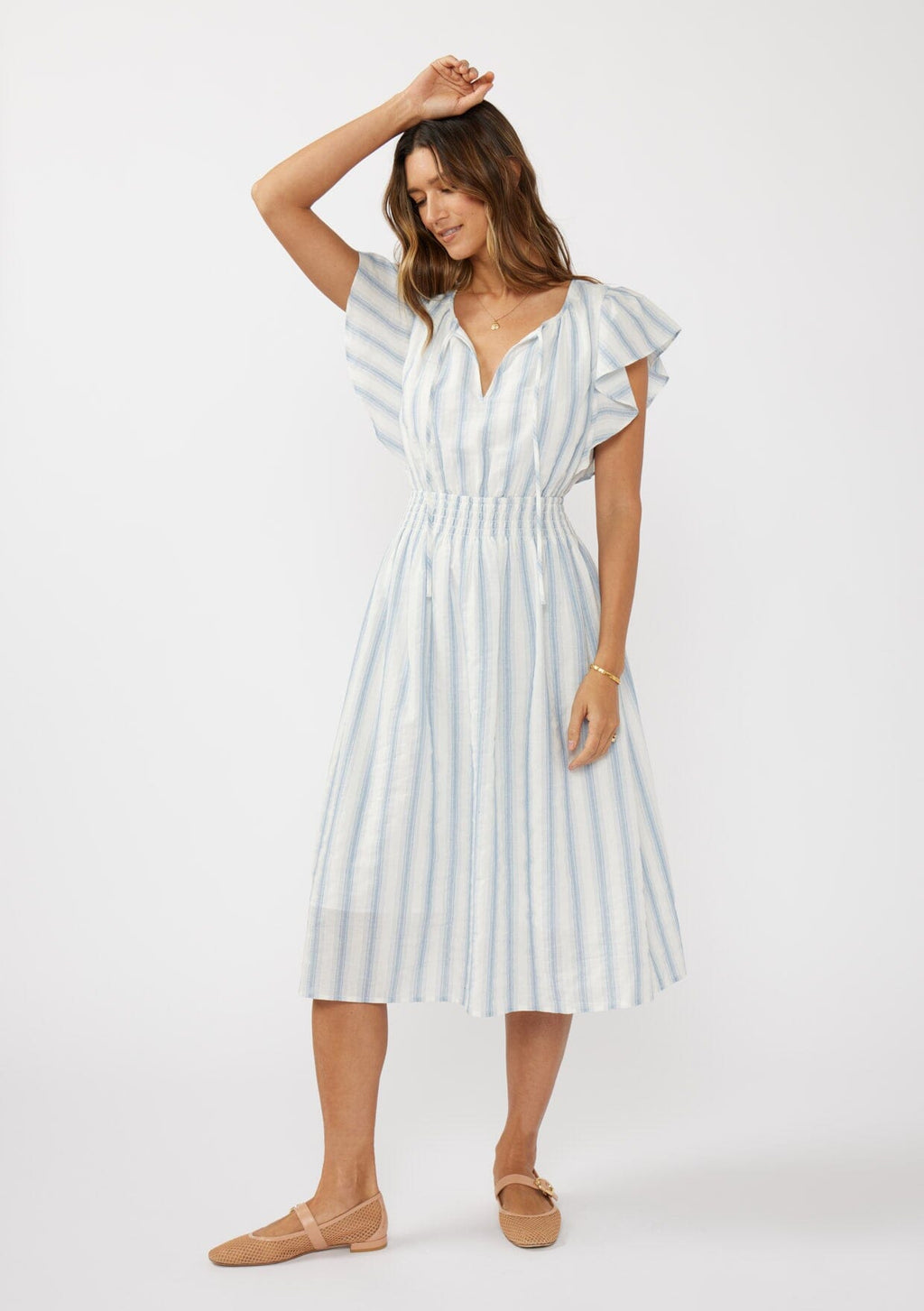 Georgia Striped Midi Dress