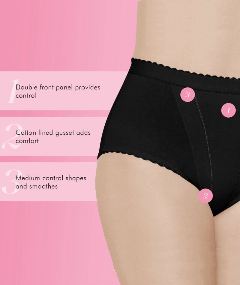 Form Flex® Single Medium Control Cotton Shaping Panty - Black