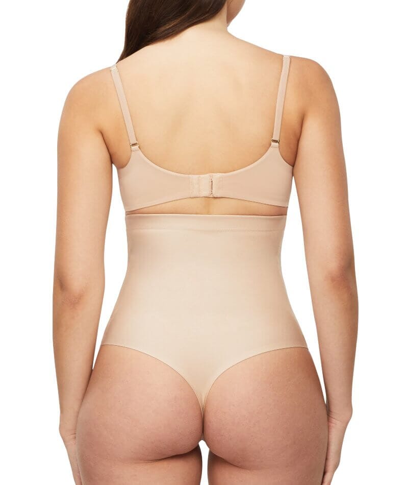 Nancy Ganz X-Factor High Waisted Thong - Warm Taupe